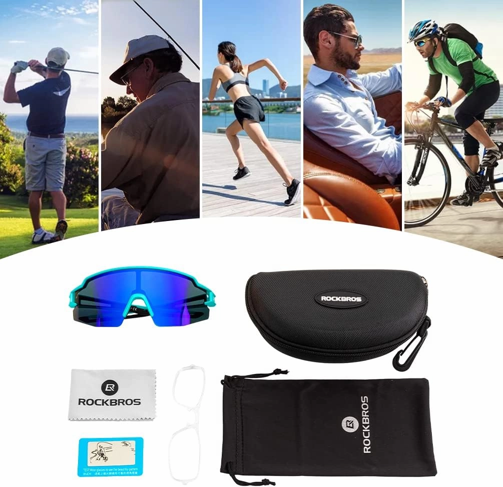 ROCKBROS Polarized Sunglasses for Men Women UV Protection Cycling Sunglasses Sport Glasses