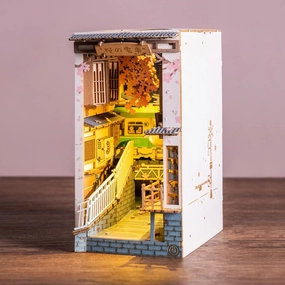Rolife DIY Book Nook Kit Sakura Densya, DIY Miniature Booknook Kit Creative Decorative Bookend Bookshelf Insert 3D Puzzles for Adults, Halloween/Christmas Decorations/Gifts for Adults (Sakura Densya)