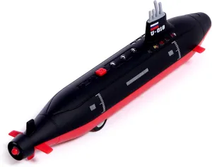 Russian Nuclear Submarine Model, 8.7" Metal with Light & Sound, Pull Back Action