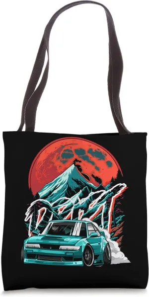 S13 JDM Mountain Drift Racing Racecar Car Enthusiast Graphic Tote Bag