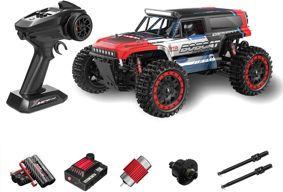 S912 1/16 RC Drift Car Mini, 2.4G Full-Proportional Brushless RC Off-Road Vehicle 4WD 36KM/H 2 Batteries Remote Control Climbing Car, Electric Crawler Buggy Toy Gift -RTR