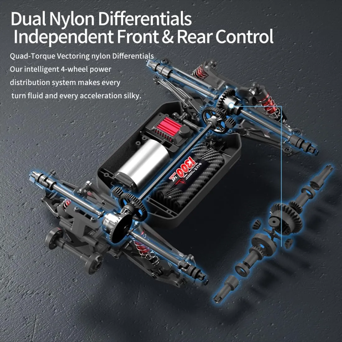 S912 1/16 Remote Control Drift Car, 2.4G Brushed Full-Proportional 4WD 36KM/H High-Speed RC Climbing Car Mini 2 Batteries RC Buggy Rock Crawler Model Toy Gift -RTR