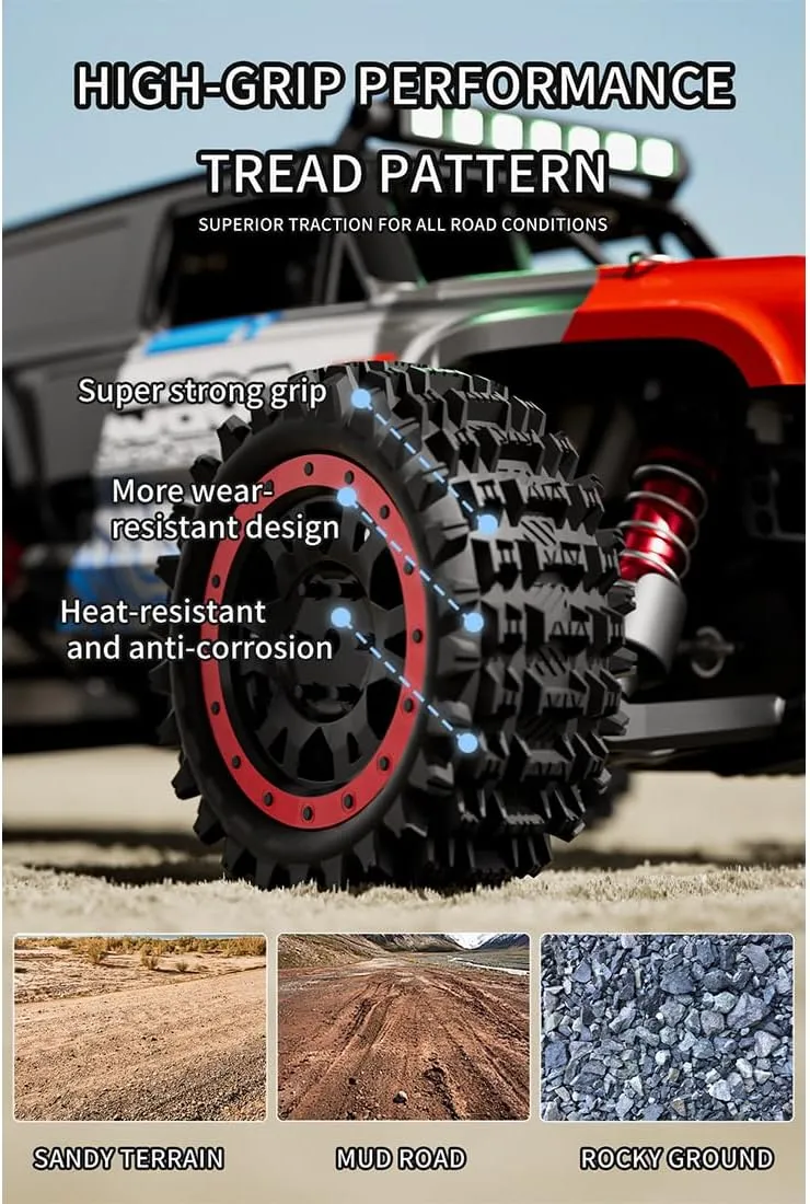S912 1/16 Remote Control Drift Car, 2.4G Brushed Full-Proportional 4WD 36KM/H High-Speed RC Climbing Car Mini 2 Batteries RC Buggy Rock Crawler Model Toy Gift -RTR