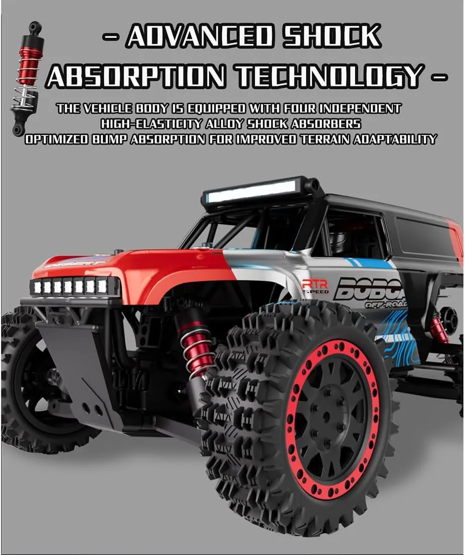 S912PRO 1/16 Remote Control Drift Car, 2.4G Brushless Full-Proportional 4WD 55KM/H High-Speed RC Climbing Car Mini 2 Batteries RC Buggy Rock Crawler Model Toy Gift -RTR