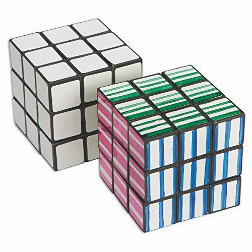 S&S Worldwide Cube Puzzle - Pack of 12-2-1/8" Square Colorable Puzzles