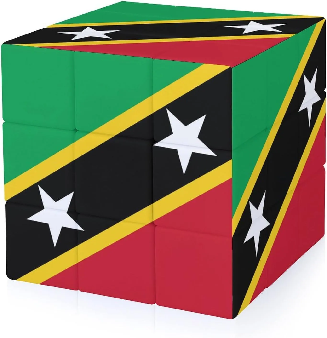 Saint Kitts and Nevis Flag Funny 3x3x3 Cube Smooth Lightweight Puzzle for Adult Graphic Printing Travel