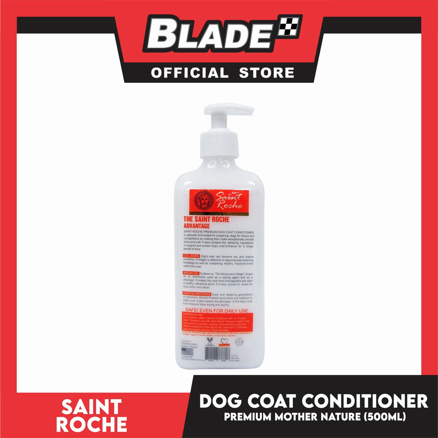 Saint Roche Premium Dog Coat Conditioner (Mother Scent) 500ml For Dog Show Preparation