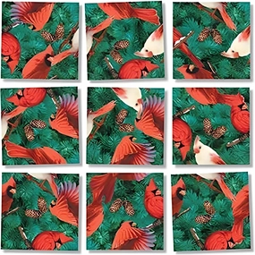 Scramble Squares Cardinals 9 Piece Challenging Puzzle - Ultimate Brain Teaser and Mind Game for Young and Senior Alike - Engaging and Creative With Beautiful Artwork - By B.Dazzle