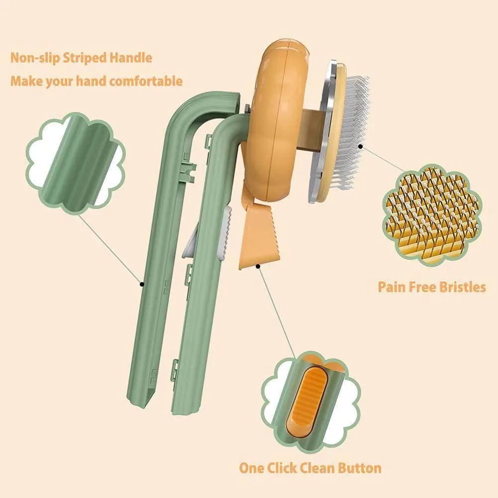 Self-Cleaning Pet Hair Brush - Grooming Tool for Cats and Dogs