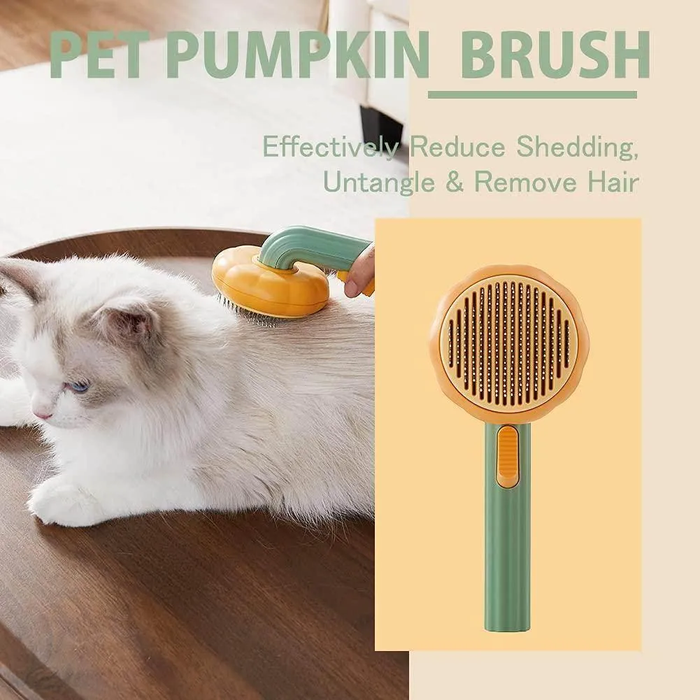 Self-Cleaning Pet Hair Brush - Grooming Tool for Cats and Dogs