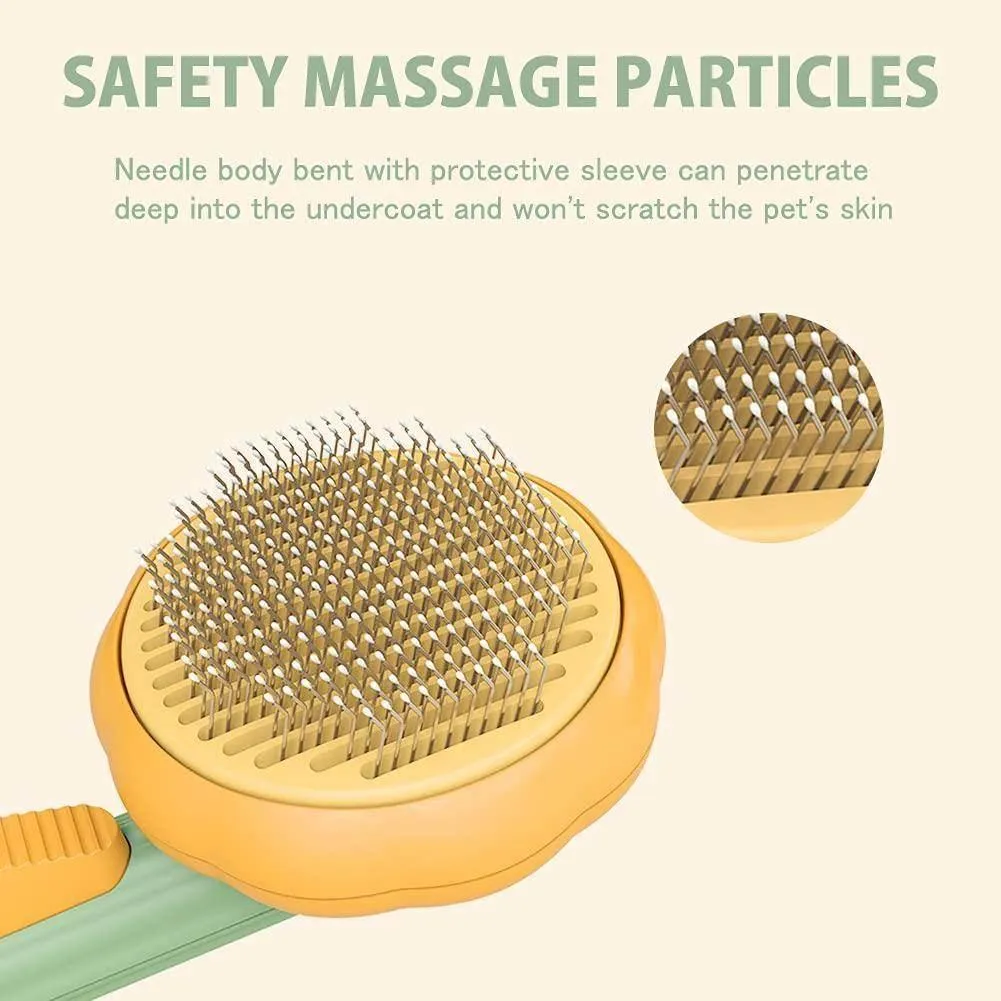Self-Cleaning Pet Hair Brush - Grooming Tool for Cats and Dogs