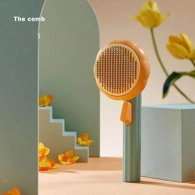 Self-Cleaning Pet Hair Brush - Grooming Tool for Cats and Dogs