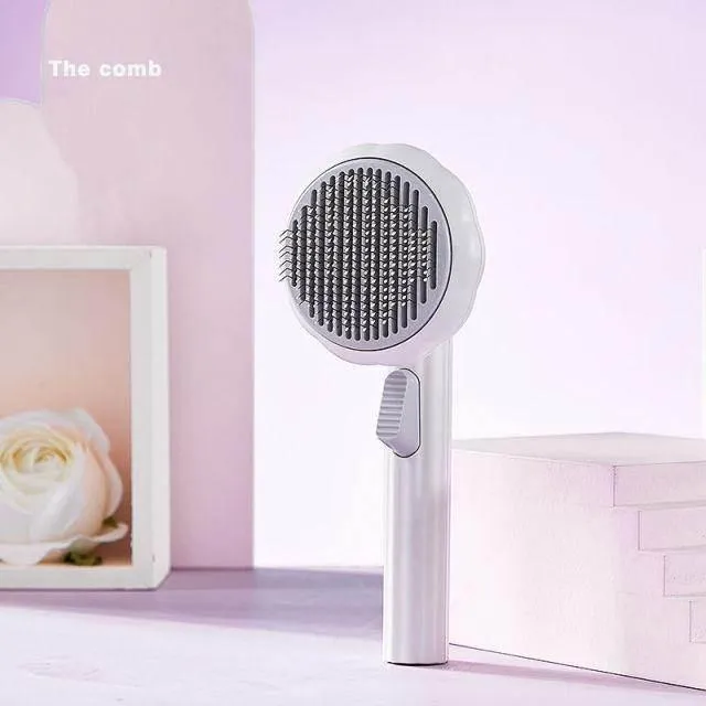 Self-Cleaning Pet Hair Brush - Grooming Tool for Cats and Dogs