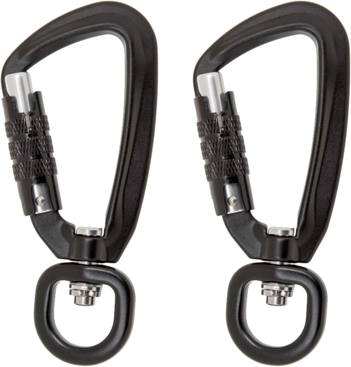Self Locking Carabiner D-Ring Key Chain Clip Hook Outdoor Hiking Hammock Buckle w/Rotating Ring