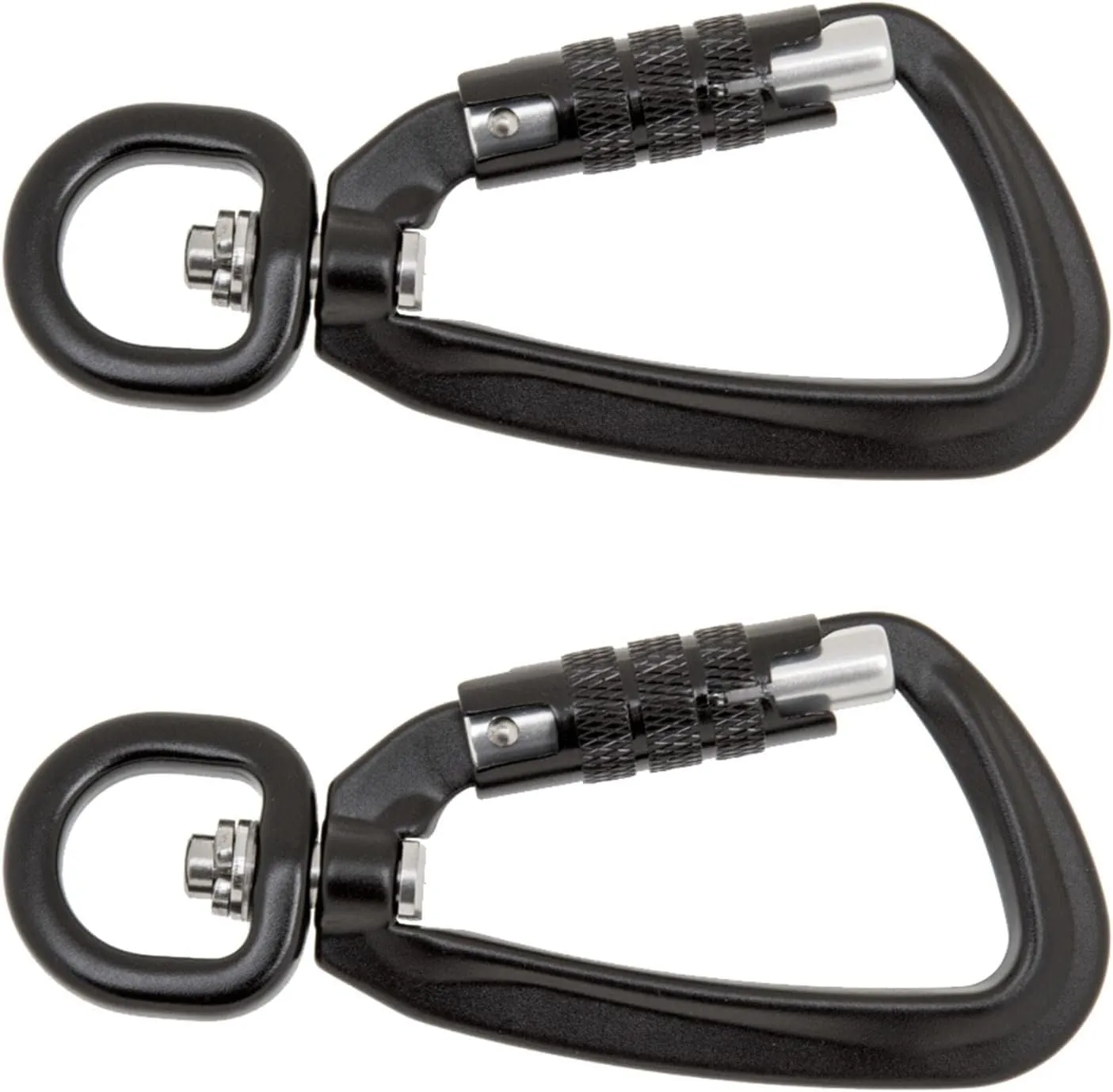 Self Locking Carabiner D-Ring Key Chain Clip Hook Outdoor Hiking Hammock Buckle w/Rotating Ring