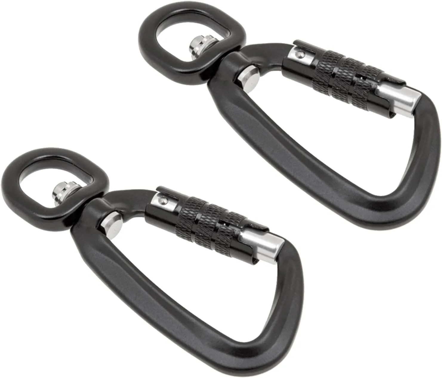 Self Locking Carabiner D-Ring Key Chain Clip Hook Outdoor Hiking Hammock Buckle w/Rotating Ring