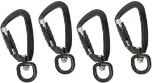 Self Locking Carabiner D-Ring Key Chain Clip Hook Outdoor Hiking Hammock Buckle w/Rotating Ring