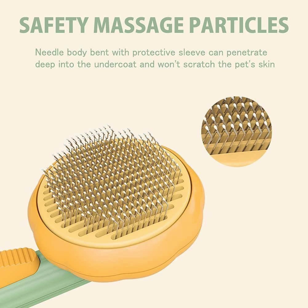 Self-Cleaning Pet Hair Brush - Grooming Tool for Cats and Dogs