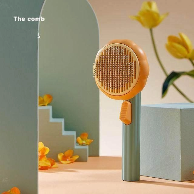 Self-Cleaning Pet Hair Brush - Grooming Tool for Cats and Dogs