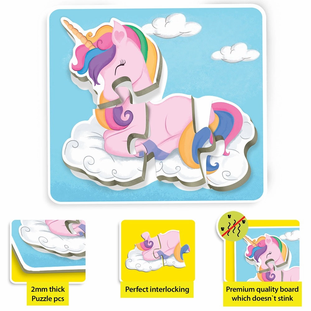 Set of 2 Jigsaw Puzzle World of Dinosaurs & Magical Unicorns - 30 Pieces (1-3 Years)
