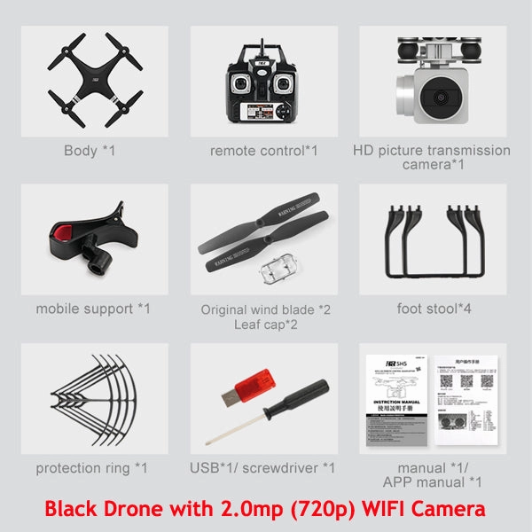 SH5H Quadcopter FPV Drones With Camera HD Quadcopter With WIFI Camera RC Helicopter Remote Control Toys
