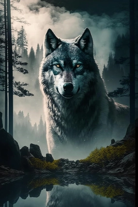Shadow of The Wolf Puzzles for Adults 1000 Piece Wooden Jigsaw Puzzle Difficult and Cool- Shadow of The Wolf- 1000 Pieces Fantasy Puzzles