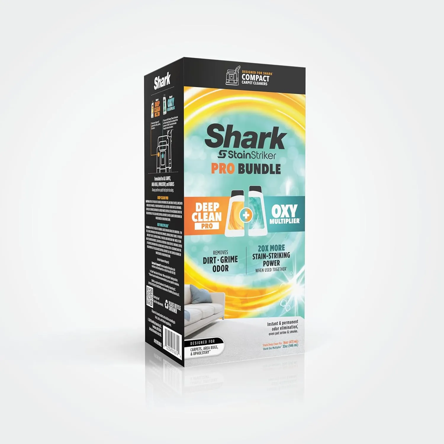 Shark StainStriker Pro Bundle for All Shark StainStriker Portable Cleaners, for Carpets & Area Rugs, Instantly Eliminates Odors, 32oz OXY Multiplier and 16oz Deep Clean Pro, PXCMBUNDLE