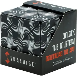 SHASHIBO Shape Shifting Box - STEM Magnetic Fidget Cube That Transforms Into Over 70 Shapes, Download Fun in Motion Toys Mobile App (Black & White)