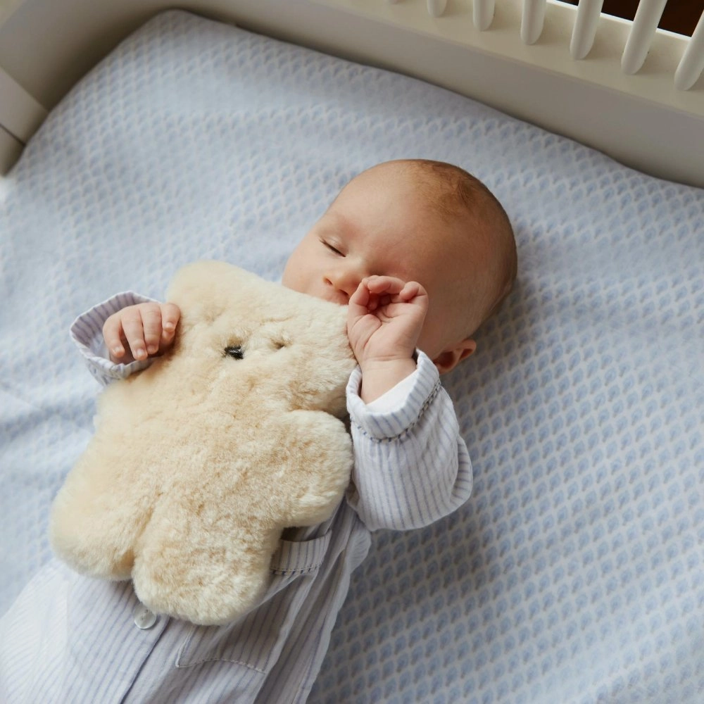 Sheepskin Teddy Bear - 100% Wool - Handmade - Milk