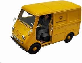 Simulation Car Model 1：32 for Goggo Transporter 400 Post Van Yellow Classics Simulation Resin Car Model Souvenir Collectibles Mini Vehicles Toys