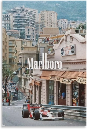 SINUJE Marlboro F1 Posters 1 Formula 1 For Racing Car Canvas Wall Art Print For Room Aesthetic And Decor Poster For Bedroom Living Room Bathroom Kitchen Office Decor 12x18inch(30x45cm) Unframe-style