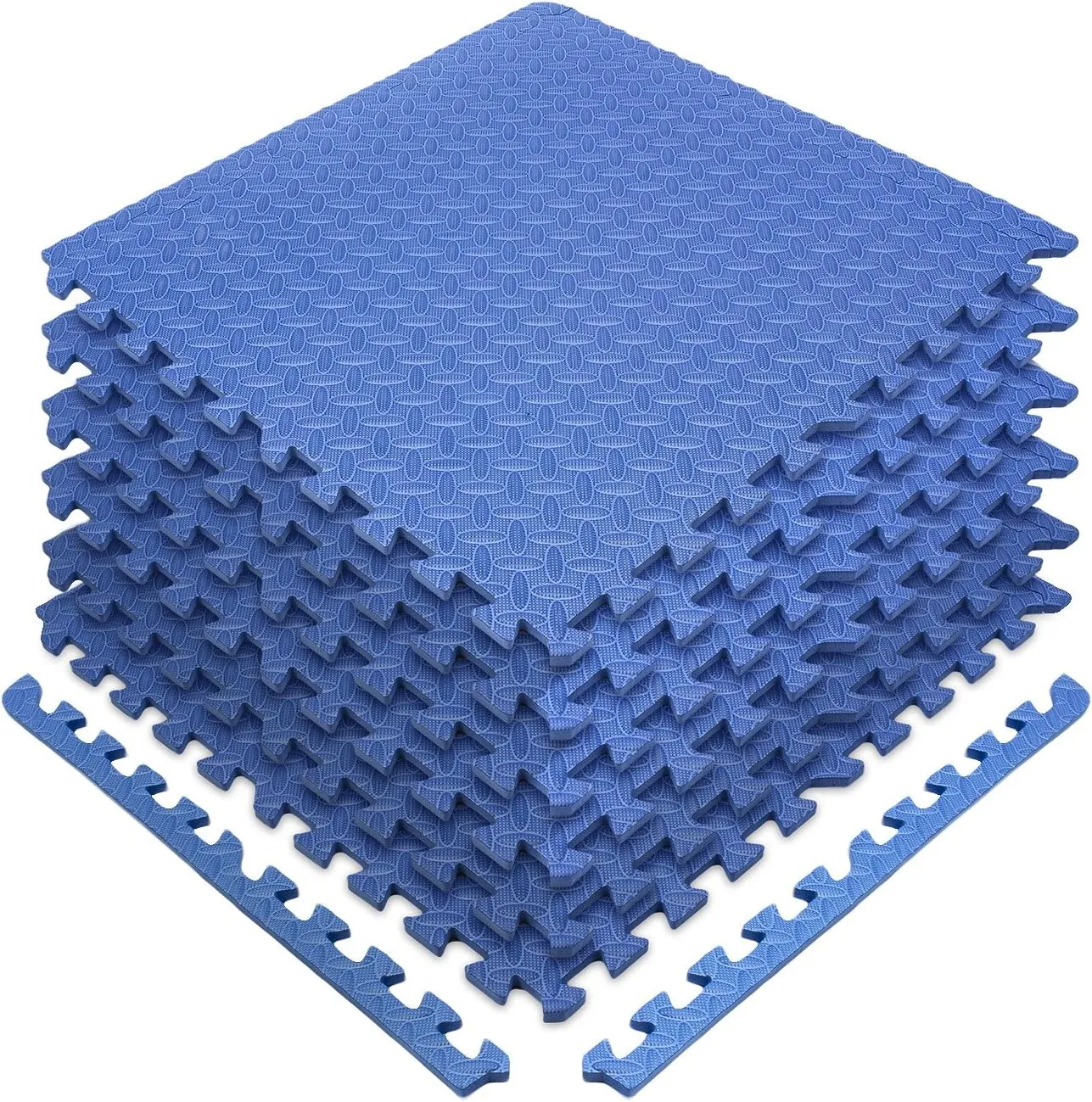 Sivan Health and Fitness® Puzzle Exercise Mat EVA Foam Interlocking Tiles—Protective Flooring for Gym, Garage Flooring, Playroom, Workshop, Basement, and More (Blue)