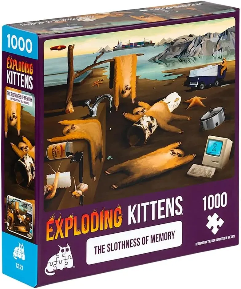 Slothness of Memory Jigsaw Puzzle by Exploding Kittens - 1000 Pieces, Ideal for Adults, Teens, and Kids - A Funny and Artistic Sloth-Themed Puzzle