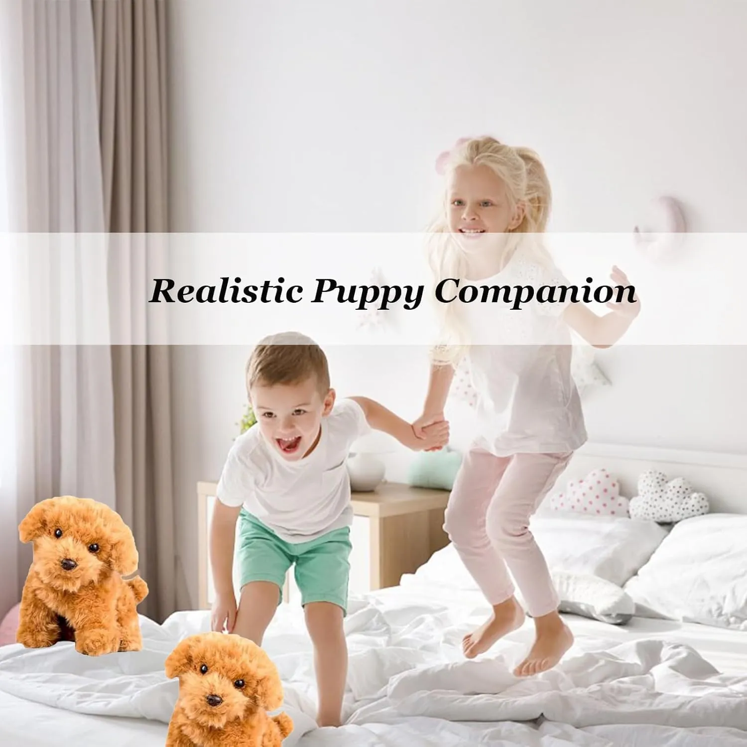 Smart Robot Dog - Robot Puppy, My Realistic RobotPuppy, RobotDog That Acts Like a Real Dogs, 2025 New Upgrade Robotic Puppy for Tail Wagging, Barking, Walking (Grey)