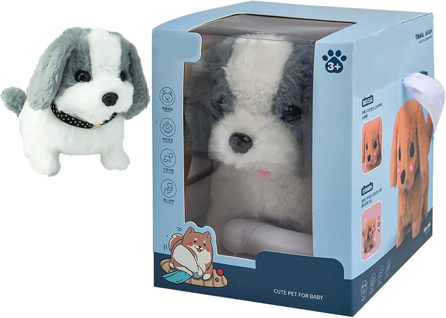 Smart Robot Dog - Robot Puppy, My Realistic RobotPuppy, RobotDog That Acts Like a Real Dogs, 2025 New Upgrade Robotic Puppy for Tail Wagging, Barking, Walking (Grey)
