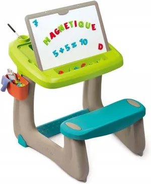 Smoby, 420103, Smoby Small Desk, Integrated Double Side, with 72 Magnetic Letters, Special Chalk and Pen