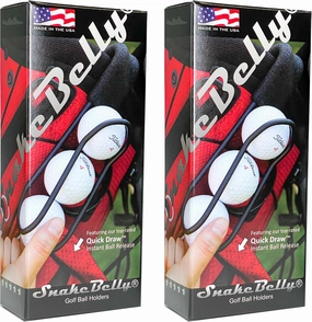 SnakeBelly Golf Ball Holder with Quick-Draw Release 2-Pack