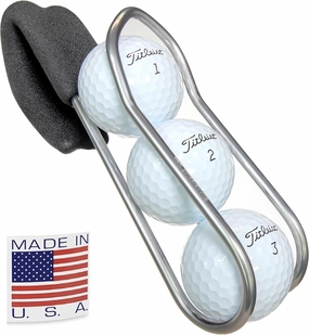 SnakeBelly Golf Ball Holder with Quick-Draw Release (3-Ball, Aluminum, 1)