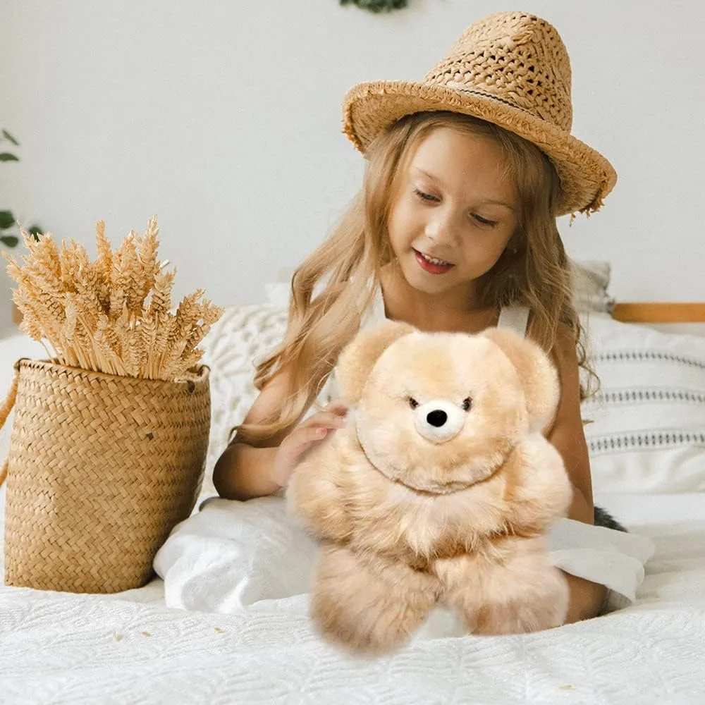Soft and Cuddly Baby Alpaca Teddy Bear - 9 inch. Premium Alpaca Stuffed Animal Handmade on Genuine Alpaka Fur. Cute Bear (9 inches, Beige)