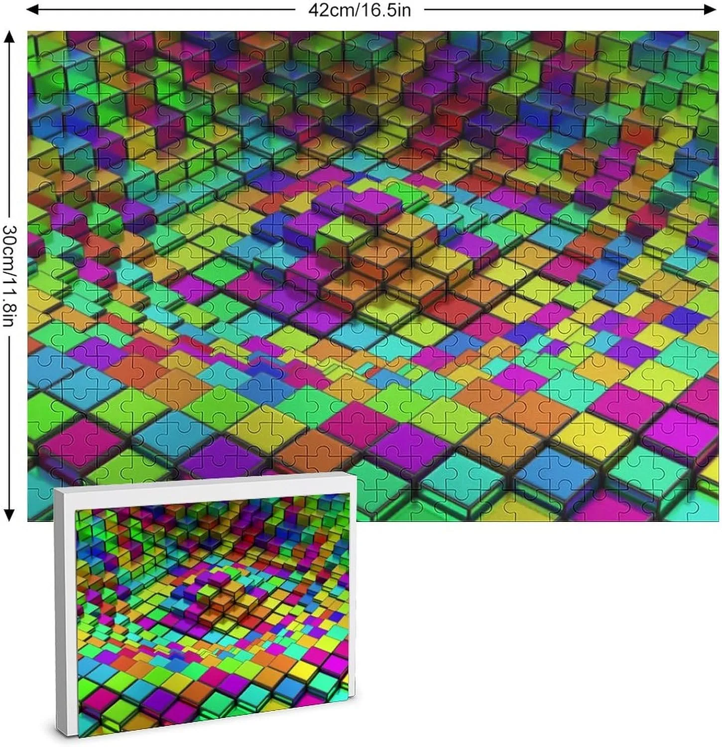 Soft Cube Pattern DIY Wooden Puzzle Adult Picture Puzzles Colorful Home Decoration Creative Gifts