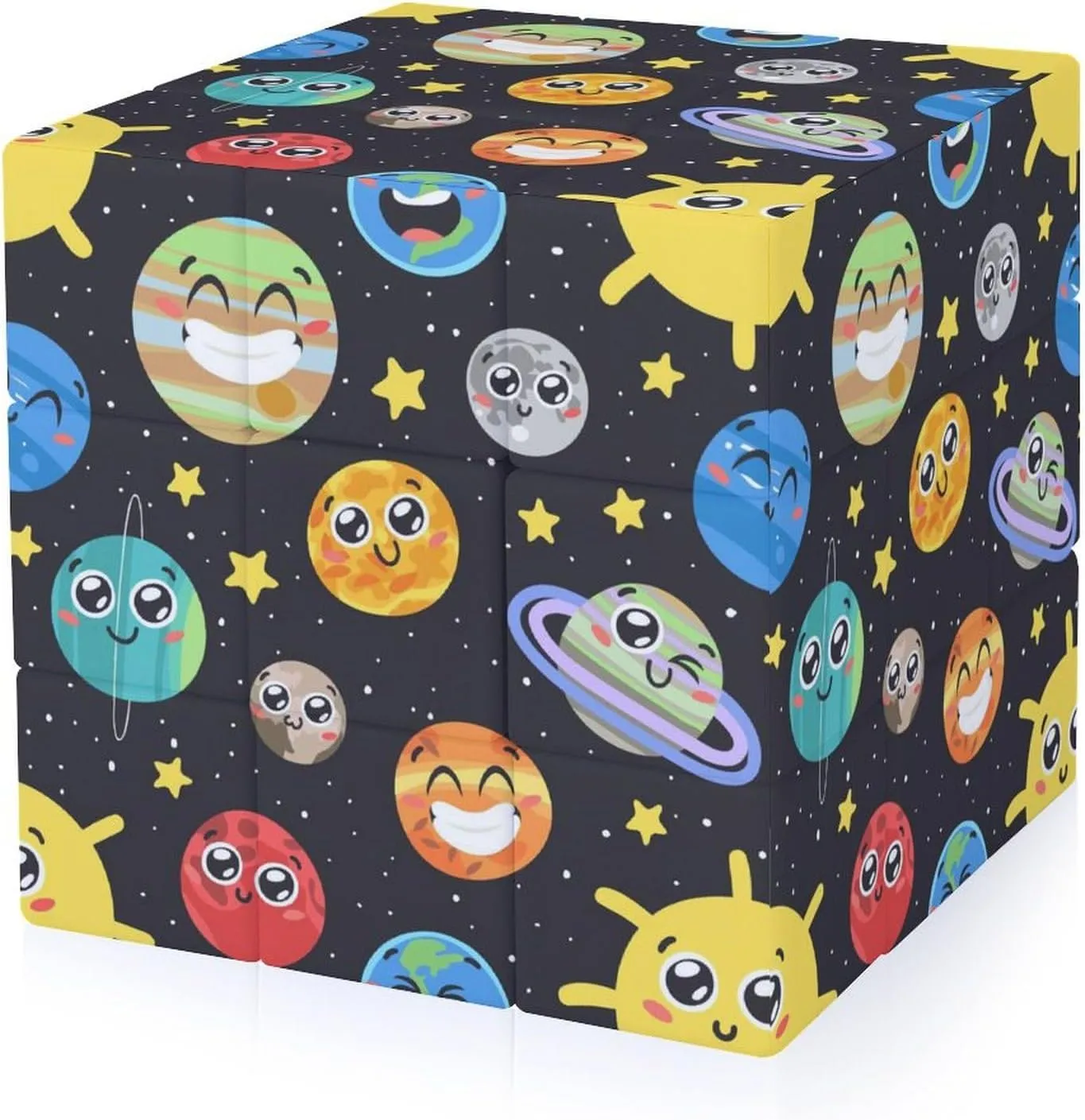 Solar System Space Star Funny 3x3x3 Cube Smooth Lightweight Puzzle for Adult Graphic Printing Travel