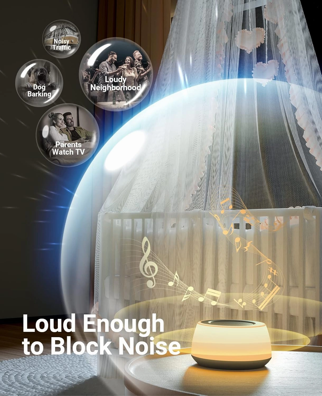 Sound Machine Baby, Kids Sound Machine with Light, White Noise Sound Machine for Sleep