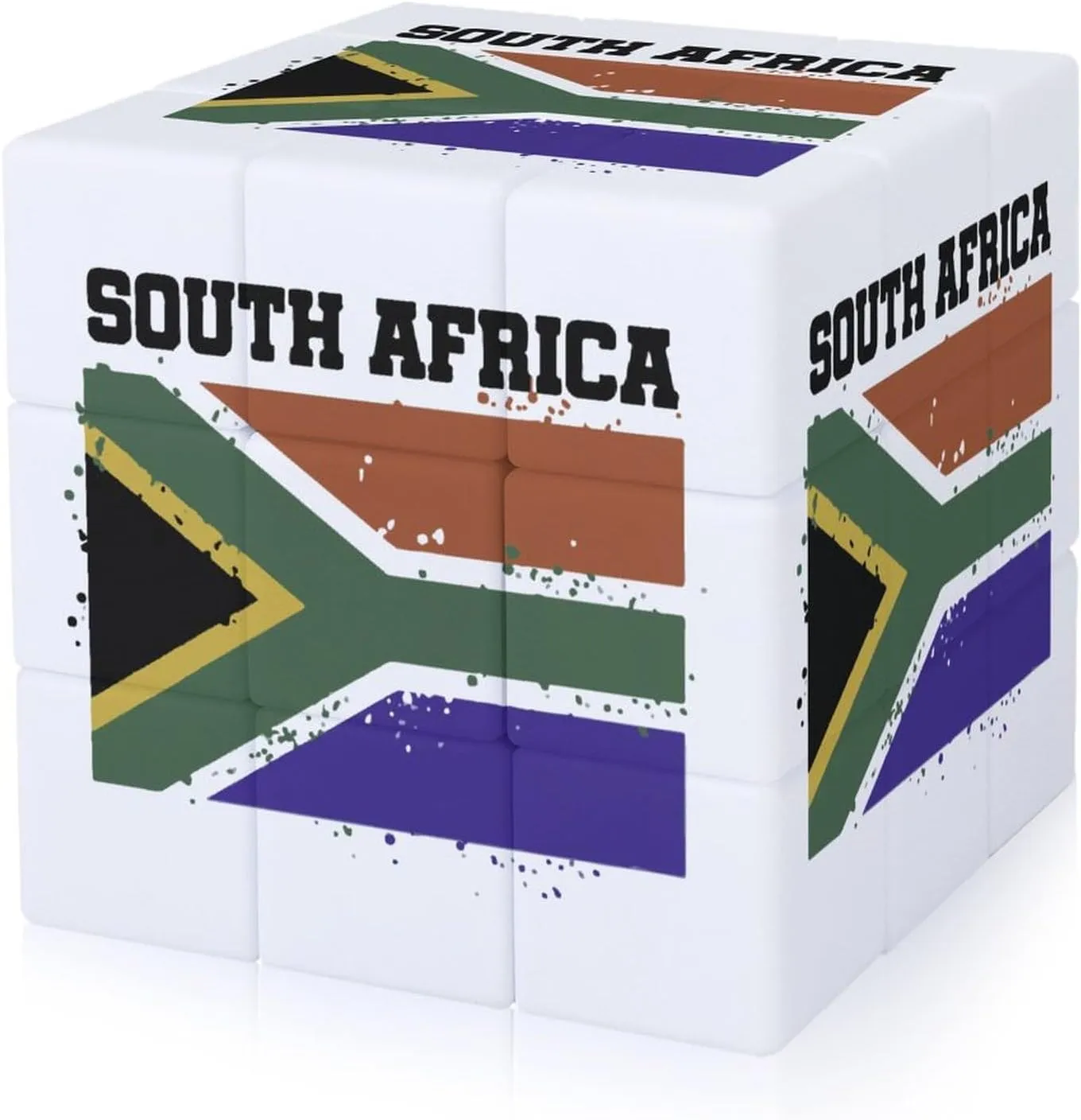 South Africa Flag Funny 3x3x3 Cube Smooth Lightweight Puzzle for Adult Graphic Printing Travel