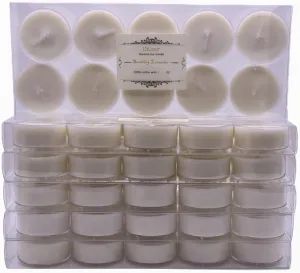 Soy Tealight Candles Scented w/Clear Cup- Pack 60,Assorted 6 Luxury Aromatheraphy Collect-Lavender/Rose/Jasmine Tea/Vanilla/Basil Orange/Apple, Pleasing Smell for Home,Camping,Trip