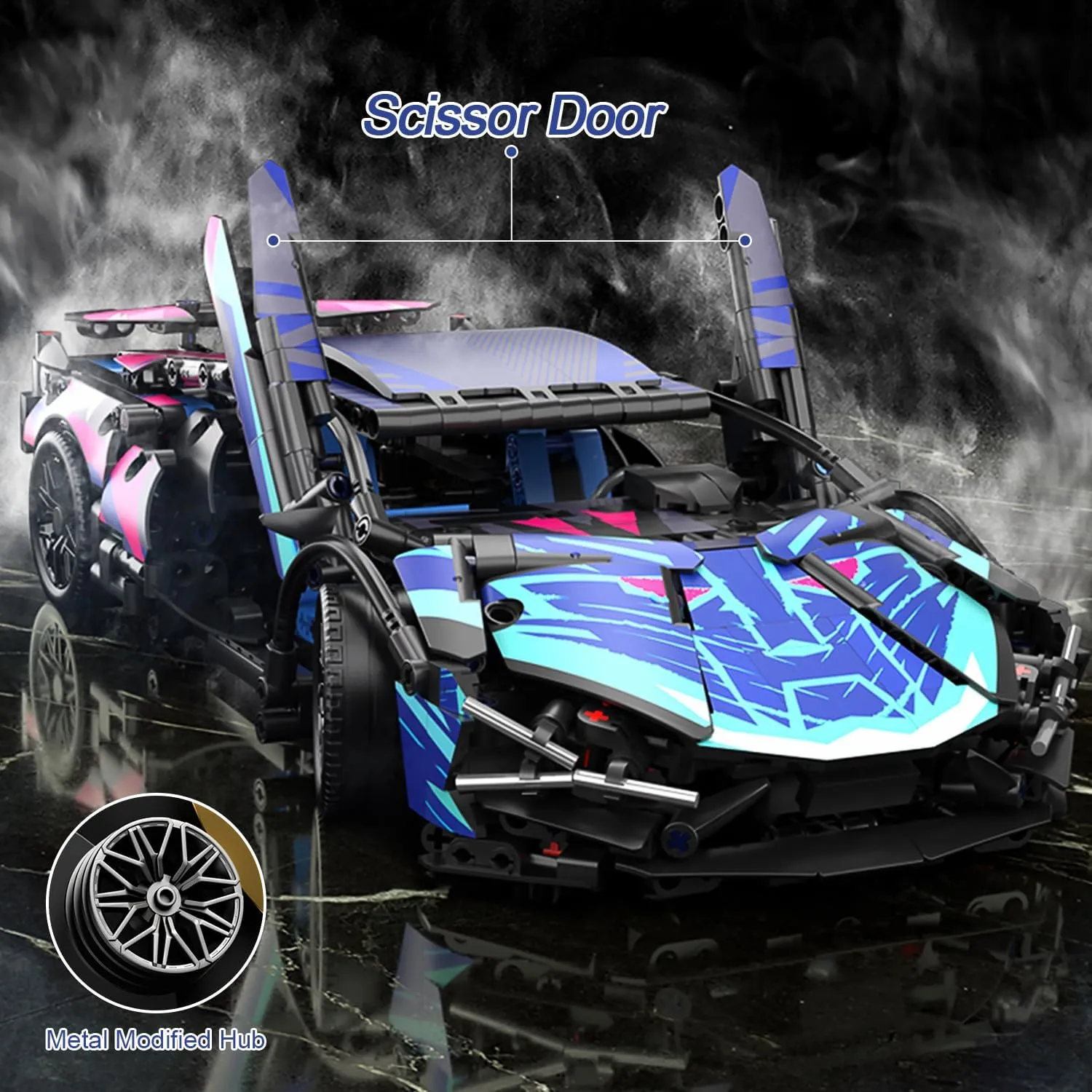 Sport Race Car Building Block Sets for Adults Boys,Racing Supercar Toys Kits with LED Lights Collectible 1:14 MOC Model Construction Birthday Gifts for Teens Age 8-12 12-16,14 14 (1314 PCS)