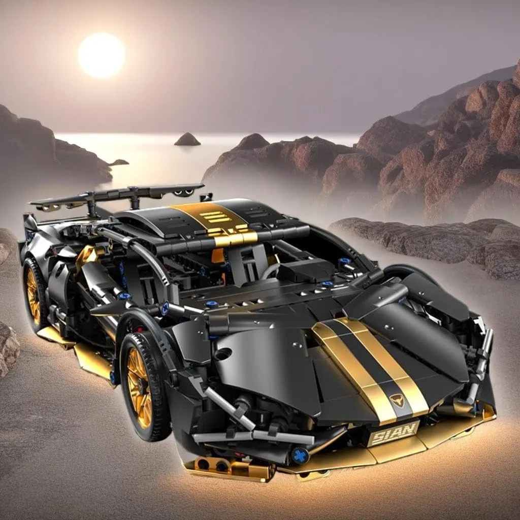 Sport Race Car Building Block Sets for Adults,Black Technical Racing Supercar Toys Kits Collectible 1:14 MOC Model Construction Birthday Gifts for Boys Men Teens Age 8 , 8-12 12-16,14 
