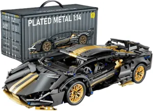 Sport Race Car Building Block Sets for Adults,Black Technical Racing Supercar Toys Kits Collectible 1:14 MOC Model Construction Birthday Gifts for Boys Men Teens Age 8 , 8-12 12-16,14 