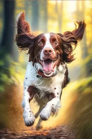 Springer Spaniel 500 Pieces Puzzle for Adults - Running Puppy Dog ​Wooden Jigsaw Puzzles Challenging Educational Toys for Family Creative Gift