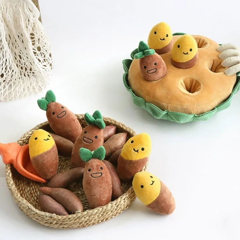 Squeaky Pull Sweet Potato Interactive Dog Toys