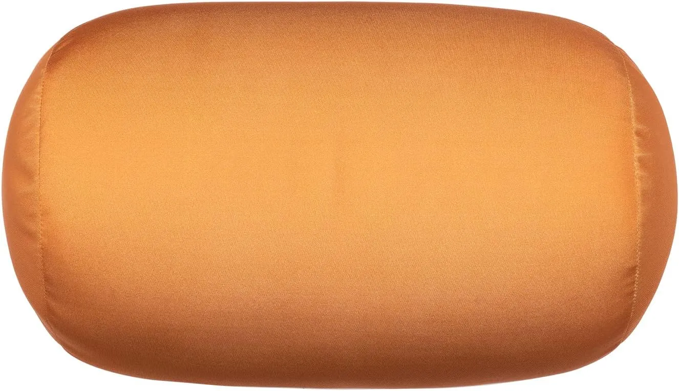 Squish Bean Bed Microbead Pillow Bolster Tube Body Pillow Smooth Cool Touch Fabric Neck & Back Support Throw Travel Pillow Fun Colors (Coffee)